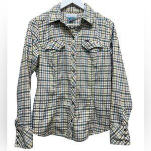 Columbia  Women’s Multicolor Plaid Button Down Shirt Pearl Snap Buttons